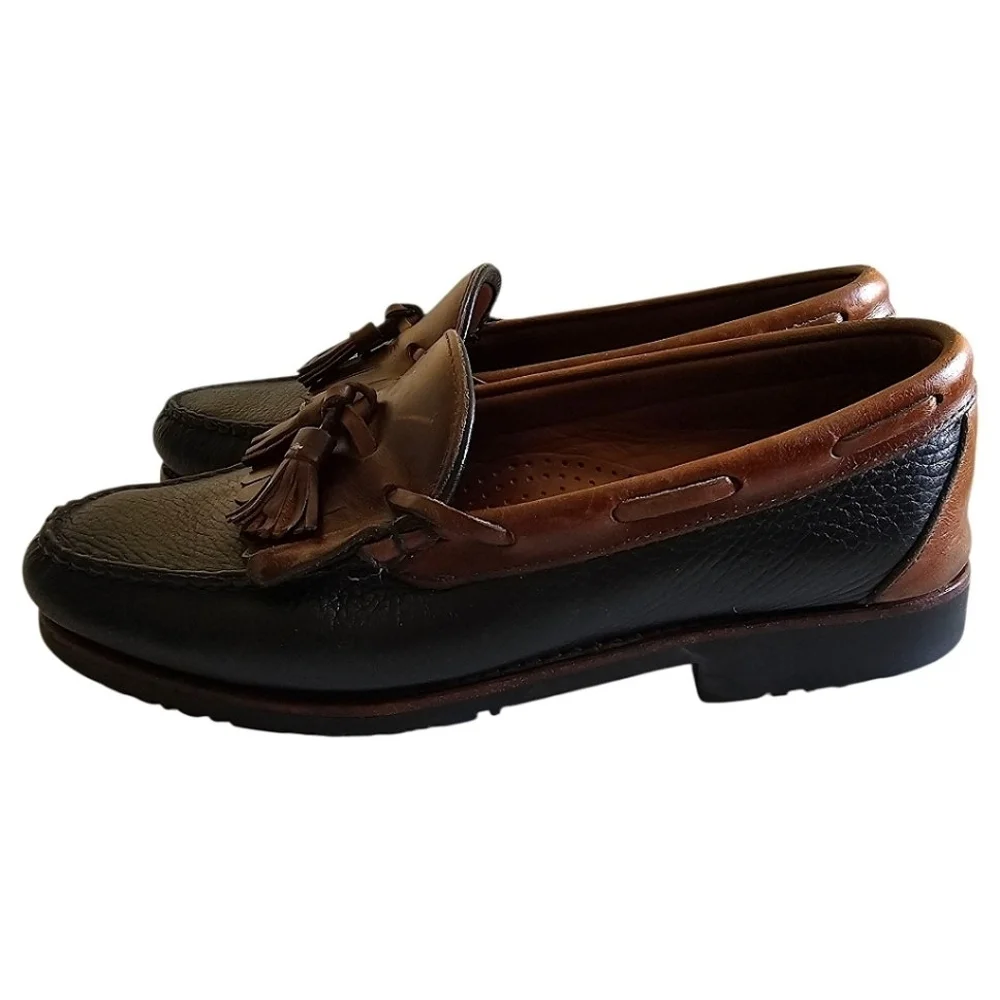 Allen Edmonds Nashua Pebbled Leather Tassel Loafers 7.5 Old Money Modern Preppy